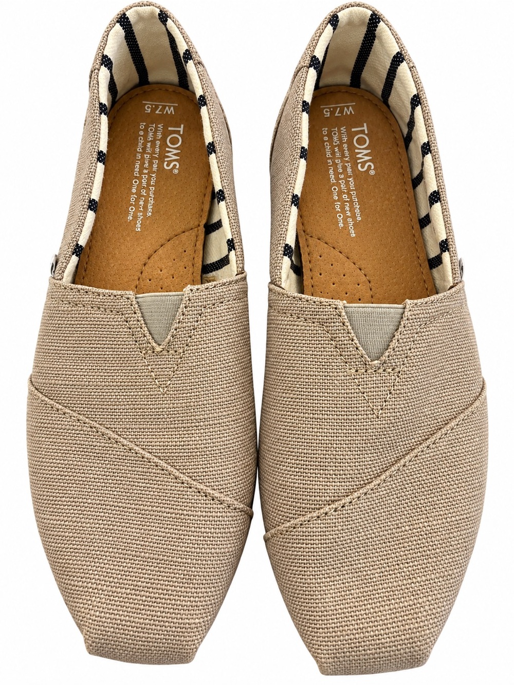 Toms Women’s Beige Canvas Slip-On Flats